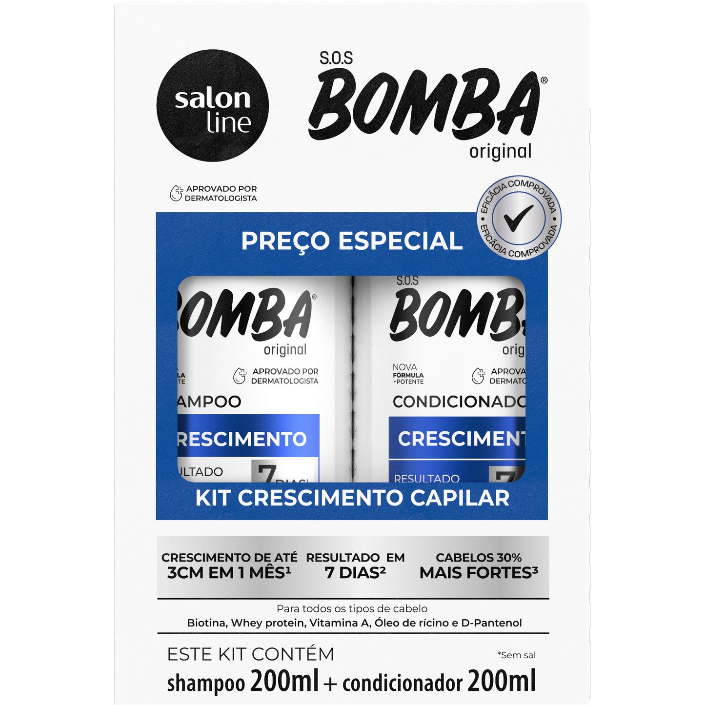 SALON LINE - S.O.S Bomba Original Original Shampoo & Conditioner Kit (200ml x 2)
