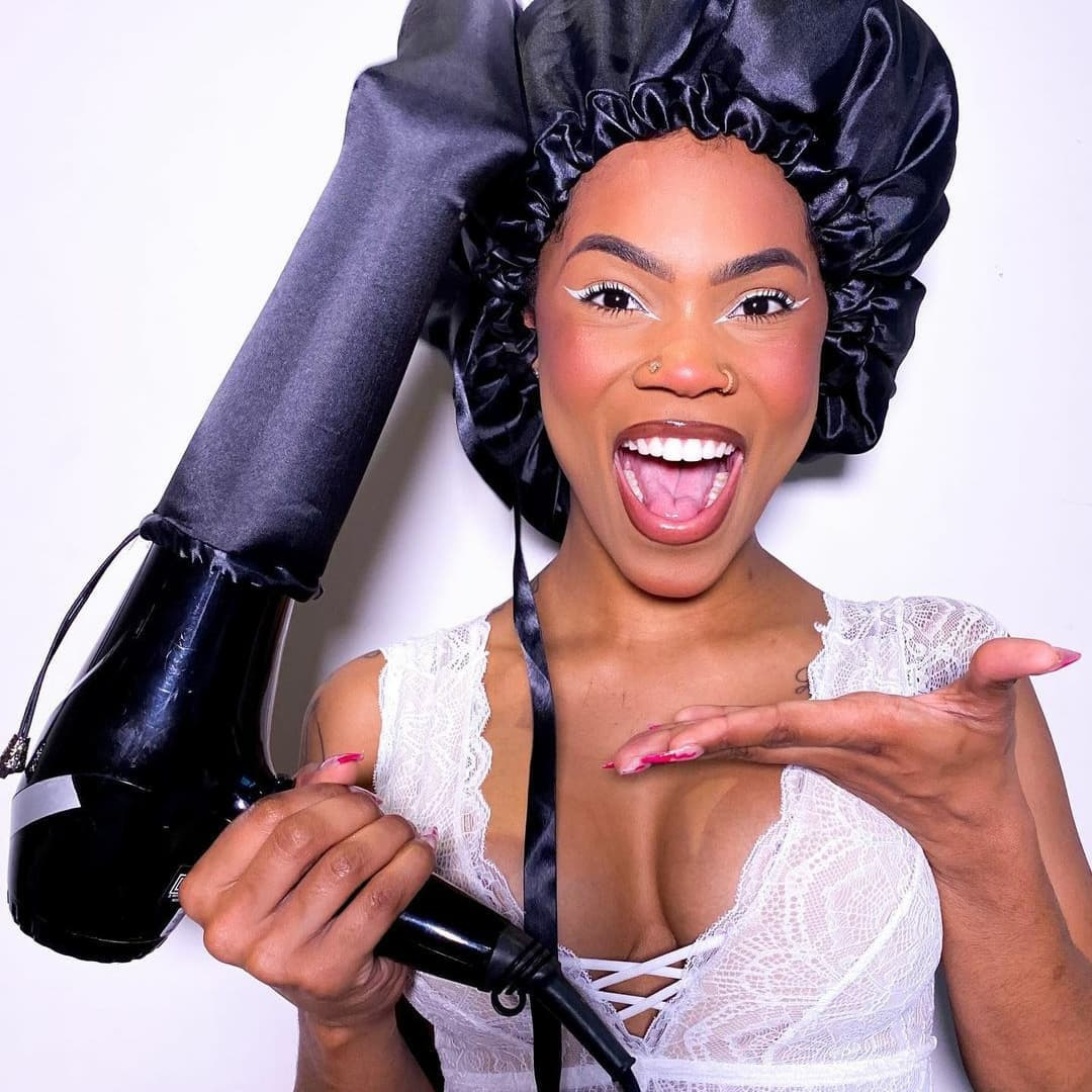 Satin diffuser drying cap anti frizzy hair