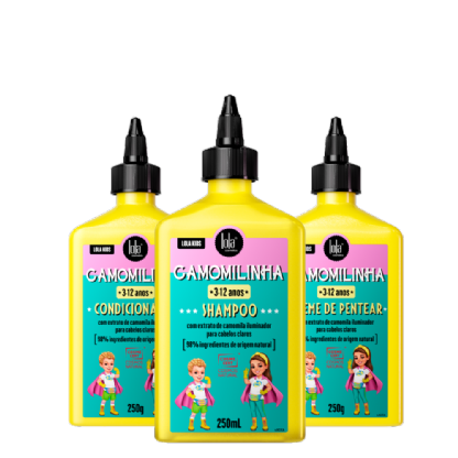 LOLA - Chamomile for Kids Kit - Shampoo, Conditioner and Combing Cream Leave-in