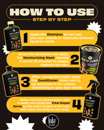 LOLA - Drop Dead Kit - Morte Súbita Moisturizing Shampoo, Solid Shampoo, Conditioner, Mask and Total Repair Spray