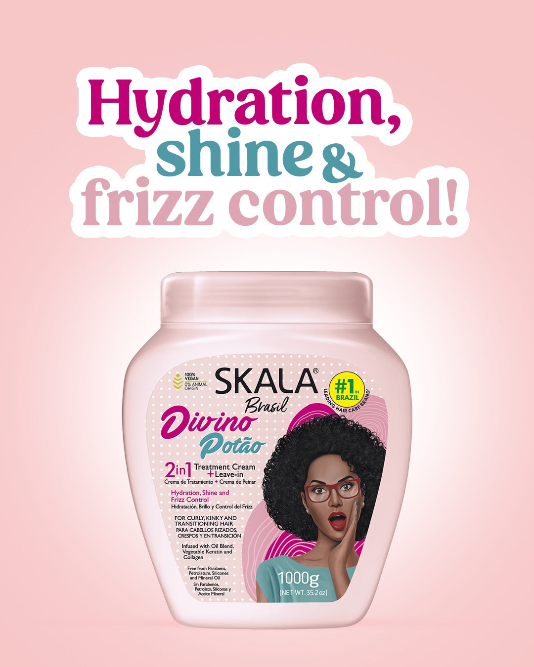 Skala Divine Curl Power 2 in 1 Hair Treatment Conditioning for Curly Hair 1000g