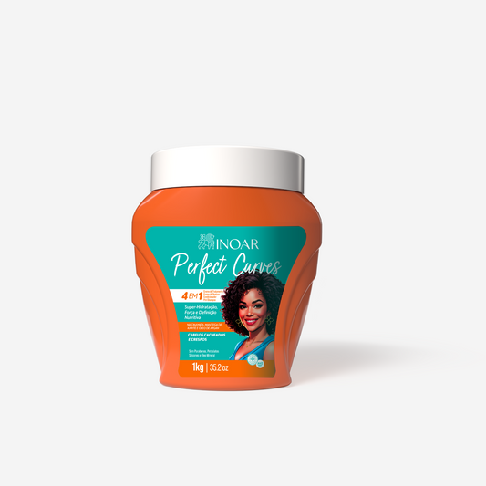 Inoar Perfect Curves Cream 1kg – 4‑in‑1 Treatment, Styling Cream, Conditioner & Pre‑Shampoo for Curly and Frizzy Hair