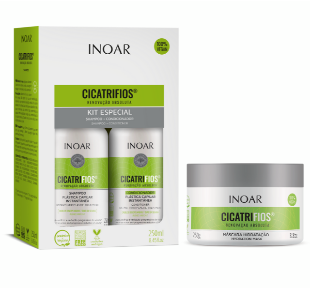 Inoar Cicatrifios Hair Care Kit - Shampoo, Conditioner and Hair Mask