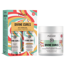 Load image into Gallery viewer, INOAR Divine Curls Kit - Shampoo, Conditioner, and Hair Mask
