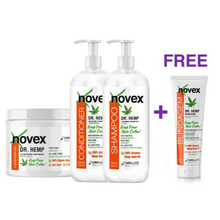 Load image into Gallery viewer, Novex Dr Hemp Kit - Shampoo, Conditioner &amp; Hair Mask - FREE Thermal protector 100g
