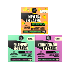 Load image into Gallery viewer, LOLA Em Barra - Solid daily hair care kit for Curly Hair (Shampoo, Conditioner &amp; Hair Mask)
