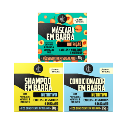 LOLA Em Barra - Solid Nourising hair care kit (Shampoo, Conditioner & Hair Mask)