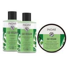 Load image into Gallery viewer, INOAR Go Vegan Balance Aloe Vera Kit - Shampoo,  Conditioner and Mask

