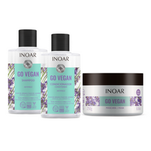 Load image into Gallery viewer, INOAR Go Vegan Anti Frizz Kit - Shampoo,  Conditioner and Mask
