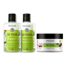 Load image into Gallery viewer, INOAR Go Vegan Hydration And Nutrition Kit - Shampoo, Conditioner and Mask
