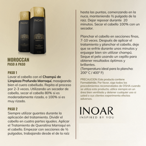 Inoar PROFESSIONAL - Moroccan Keratin Smoothing Treatment - Deep Cleansing Shampoo & Treatment Kit (1 liter x 2)