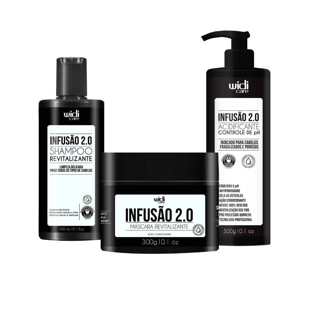 Widi Care Infusion 2.0 Revitalising kit – Shampoo, Deep Conditioning Mask and pH‑Balancing Acidifier