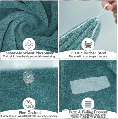 Microfiber Hair Towel Wrap (1 unit random color)  – Super Absorbent, Anti-Frizz Hair Drying Cap for Curly & Wet Hair