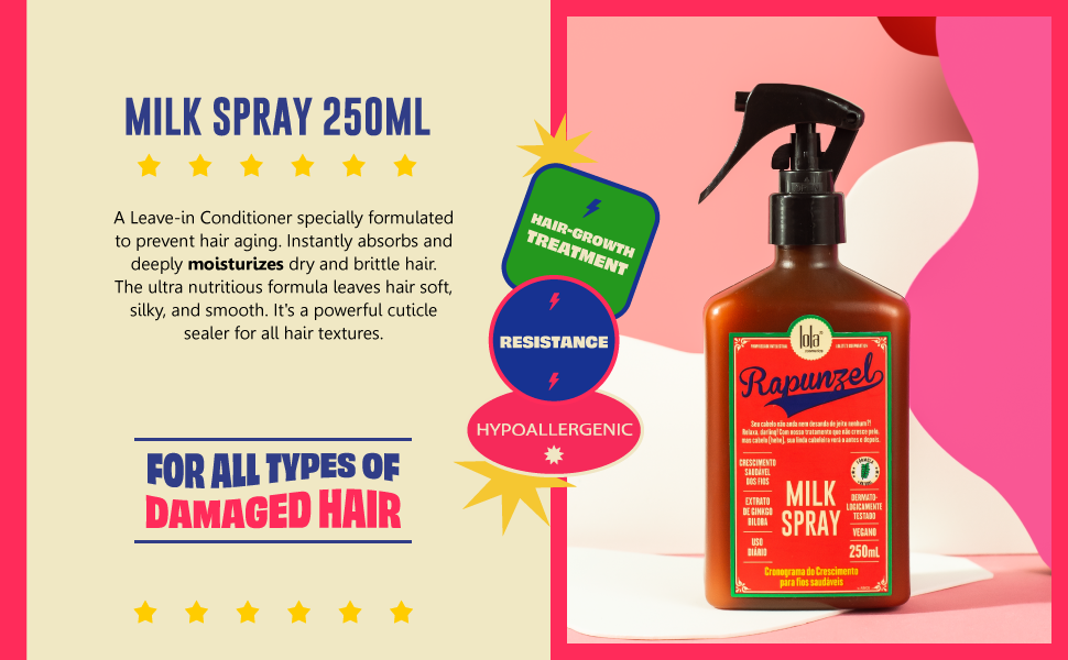 LOLA - Rapunzel Milk Spray - Preventing Hair Aging Conditioner Leave-in Spray 250ml