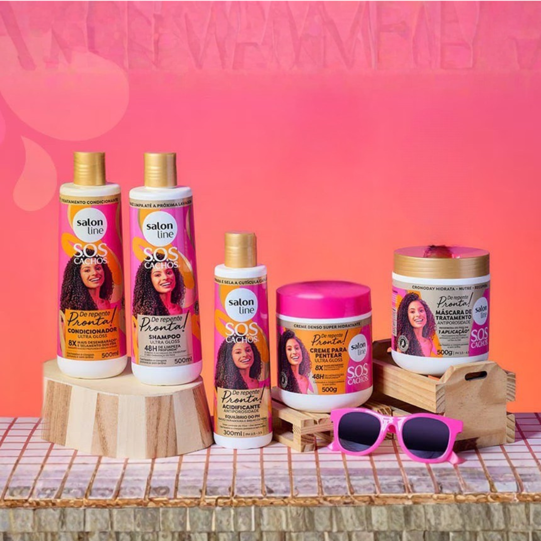 Pro Line Curl Kit SALON LINE S.O.S Curls Ready‑to‑Go Complete Curl Care Kit – Ultra Glos ...