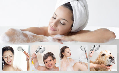 Shower Head Filter With Filter Beads For Hard Water Three-Stage Adjustable Water Pressure Boosting Portable Negative Ions