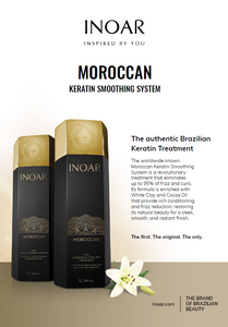 Inoar PROFESSIONAL - Moroccan Keratin Smoothing Treatment - Deep Cleansing Shampoo & Treatment Kit (250ml x 2)