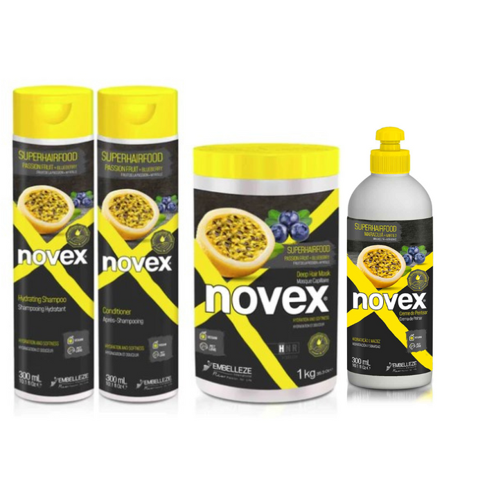 Novex Hydration Hair Kit - Super Hair Food Passion Fruit & Blueberry