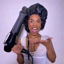 Load image into Gallery viewer, Satin Diffuser Drying Cap - Thermal/Heat Cap - Black
