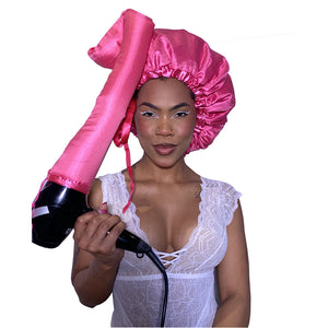 Satin Diffuser Drying Cap - Thermal/Heat Cap -  Pink