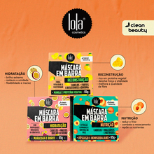 Load image into Gallery viewer, LOLA Em Barra - Solid Nourising hair care kit (Shampoo, Conditioner &amp; Hair Mask)
