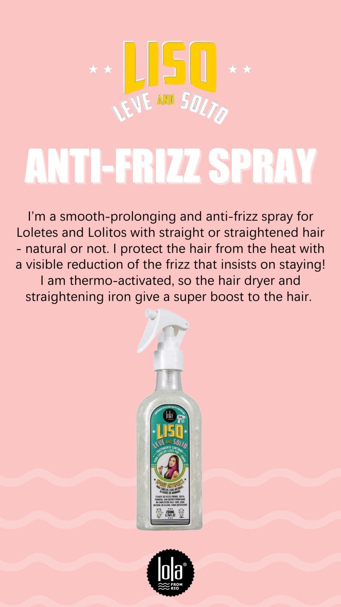 LOLA - Smooth, Light & Loose Anti-frizz Hair Thermal Protector Spray 200ml