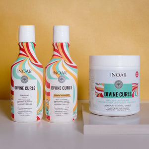 INOAR Divine Curls Kit - Shampoo, Conditioner, and Hair Mask