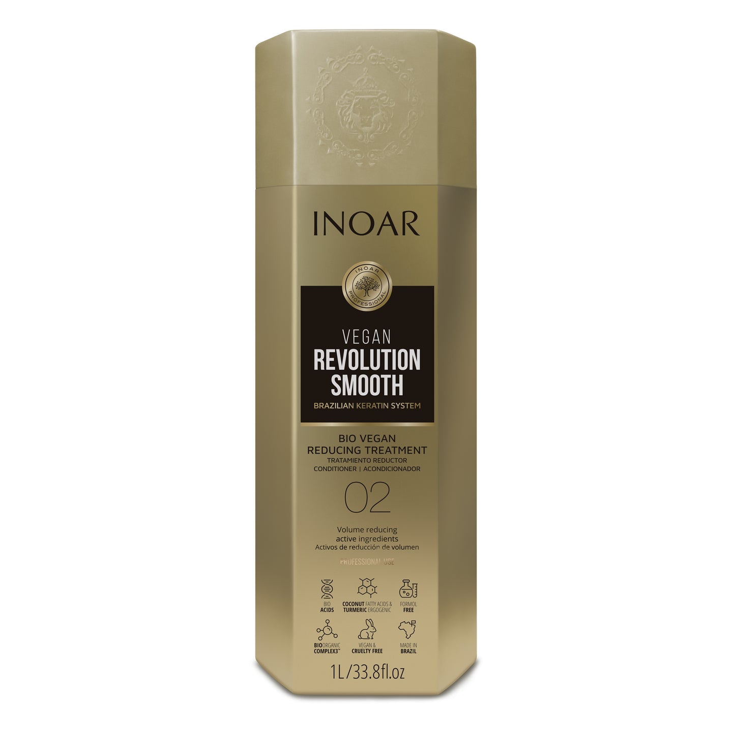 Inoar PROFESSIONAL - VEGAN REVOLUTION SMOOTH Brazilian Keratin System - Formaldehyde FREE- Step 2 Treatment 1 Liter
