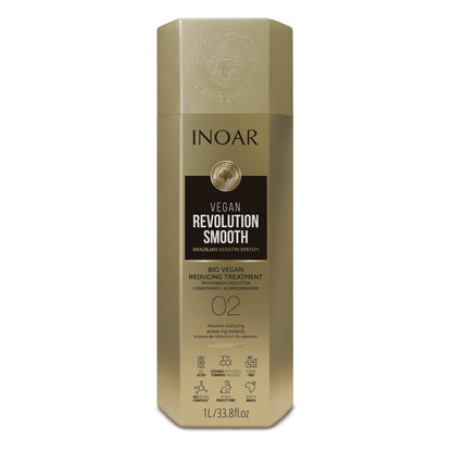 Inoar PROFESSIONAL - VEGAN REVOLUTION SMOOTH Brazilian Keratin System - Formaldehyde FREE- Step 2 Treatment 1 Liter