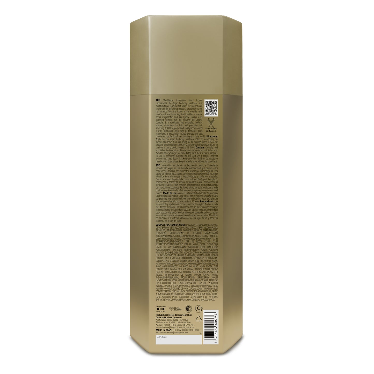 Inoar PROFESSIONAL - VEGAN REVOLUTION SMOOTH Brazilian Keratin System - Formaldehyde FREE- Step 2 Treatment 1 Liter