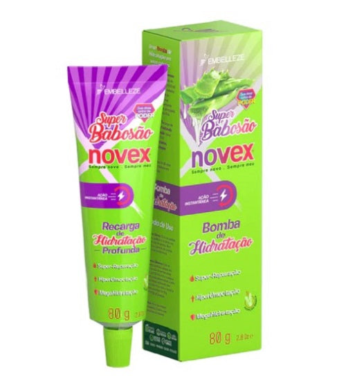 Novex Super Aloe Vera Recharge Treatment and Hair Cream Leave in Conditioner  2.82oz/80g