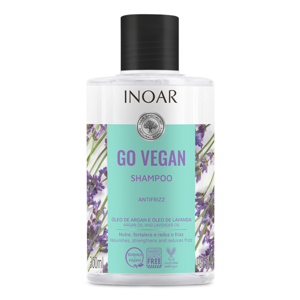 Inoar Go Vegan Anti frizz Shampoo, Argan and Lavender Oil