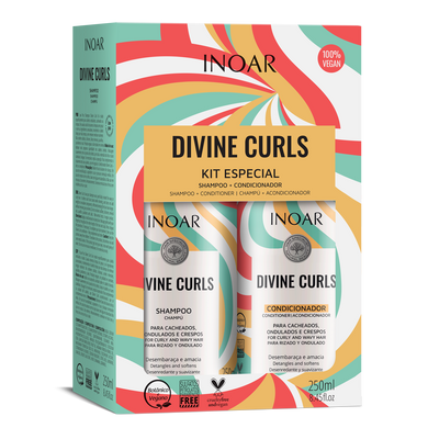 Inoar Divine Curls Shampoo & Conditioner Kit 8.4oz/250ml x 2