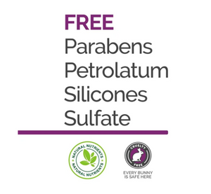 Free Parabenos, petrolatum, Silicones and Sulfatos, Natural Ingredients, Cruelty free