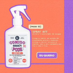Best friends of your hair, recommended for bleached and highligthed hair - Step 2, Heat protector spray. Protects your hair against heat tools and allows your hair dry faster than usual. No frizz formula.